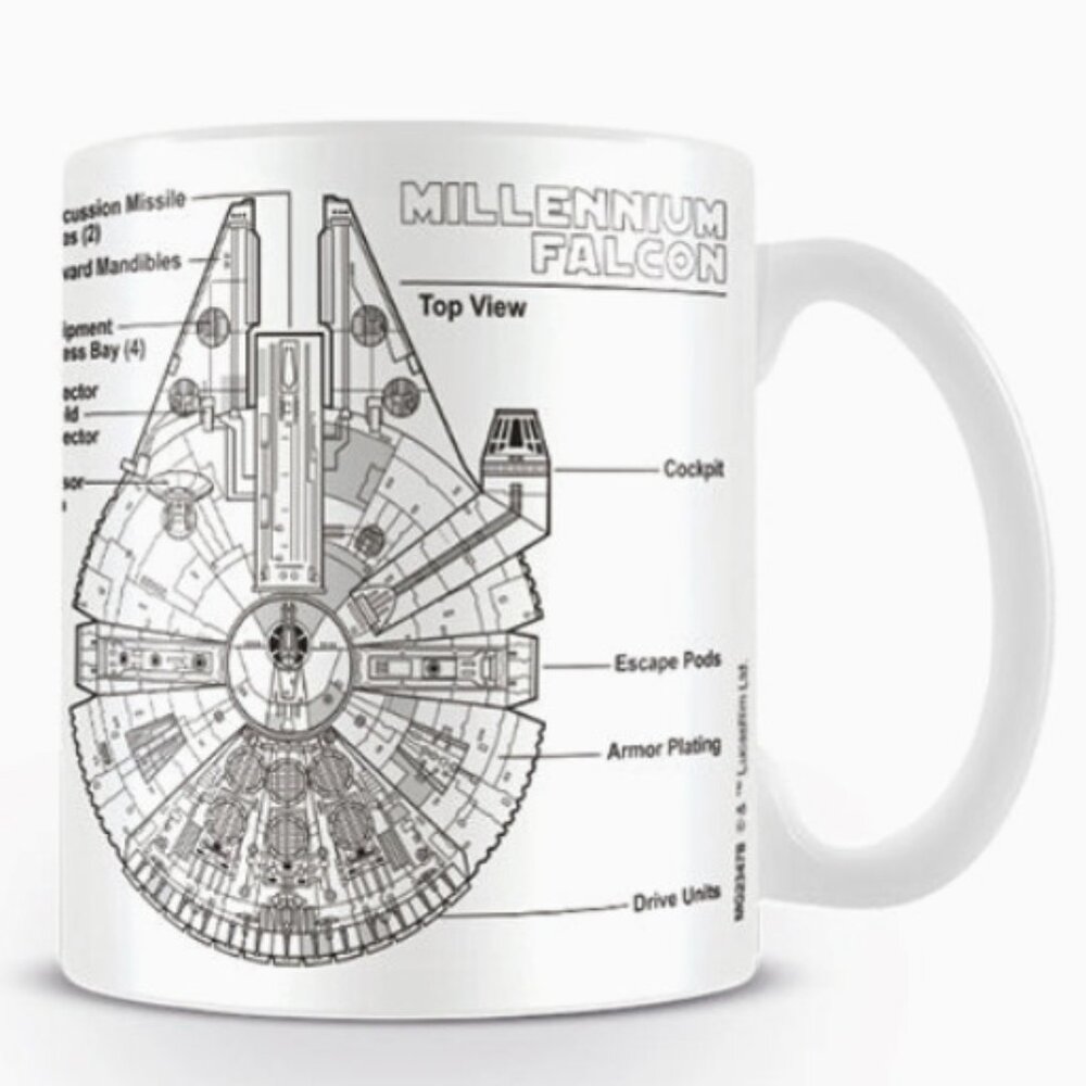 New Star Wars Millennium Falcon Schematics Sketch 11 oz. Mug